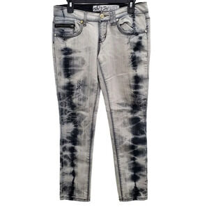 RT Denim The Skinny Jean Woman's Gray Black Tie Dye Acid Print Pants‎ Plus Sz 32